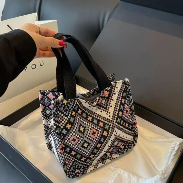 Boho Chic Canvas Tote - Spacious Convertible Bag for Campus & Commute (MAC261) - Image 5