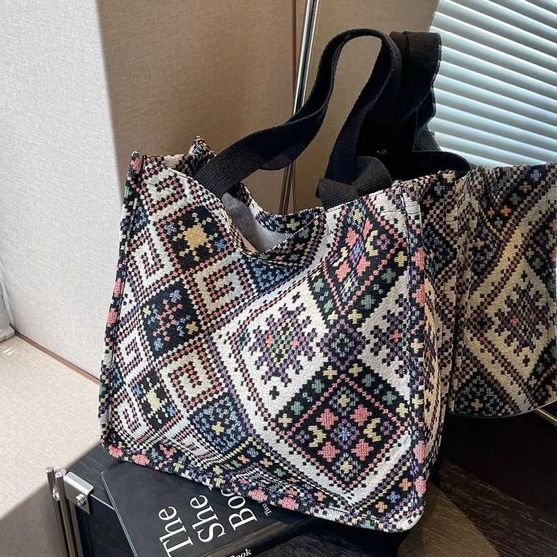 Boho Chic Canvas Tote - Spacious Convertible Bag for Campus & Commute (MAC261) - Image 7