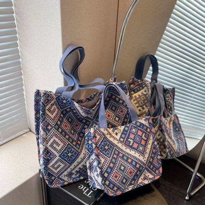 Boho Chic Canvas Tote - Spacious Convertible Bag for Campus & Commute (MAC261) - Image 8