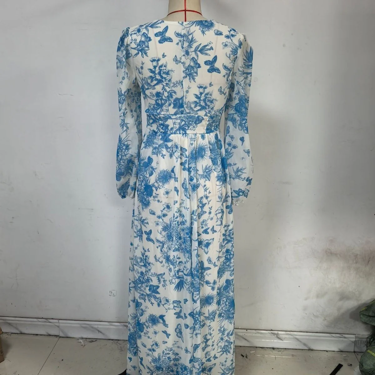 Botanical Print Maxi Dress (MS392) - Image 11