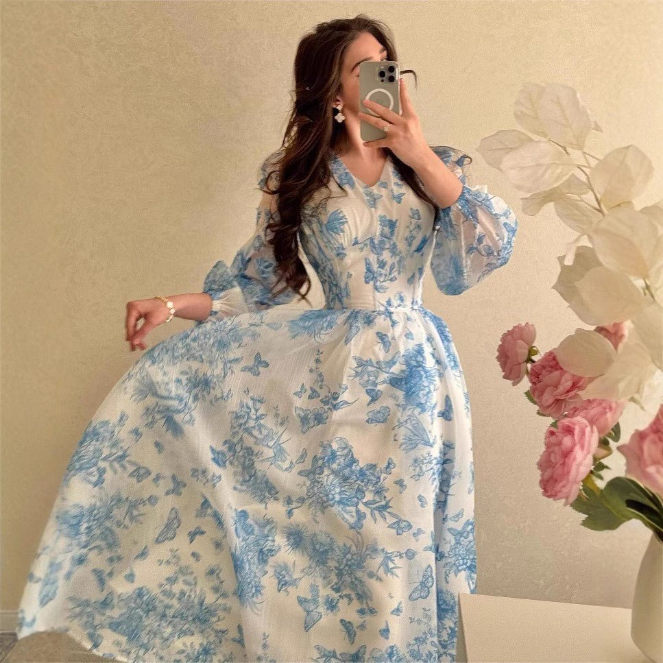 Botanical Print Maxi Dress (MS392) - Image 3