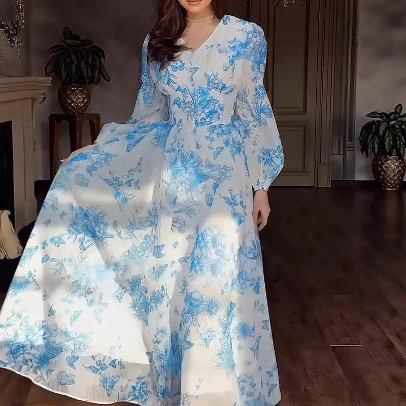 Botanical Print Maxi Dress (MS392) - Image 4
