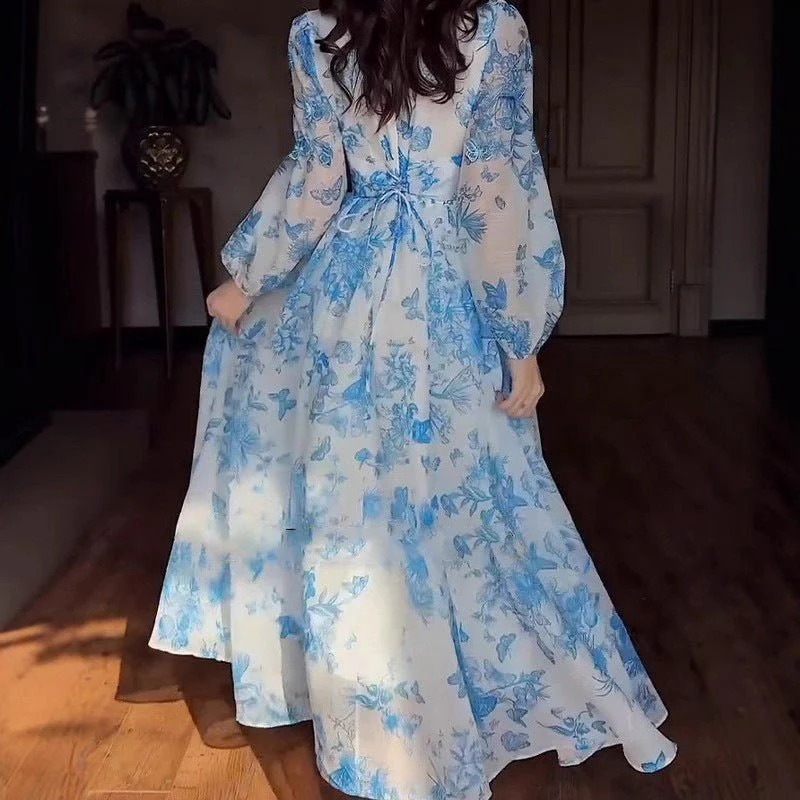 Botanical Print Maxi Dress (MS392) - Image 5