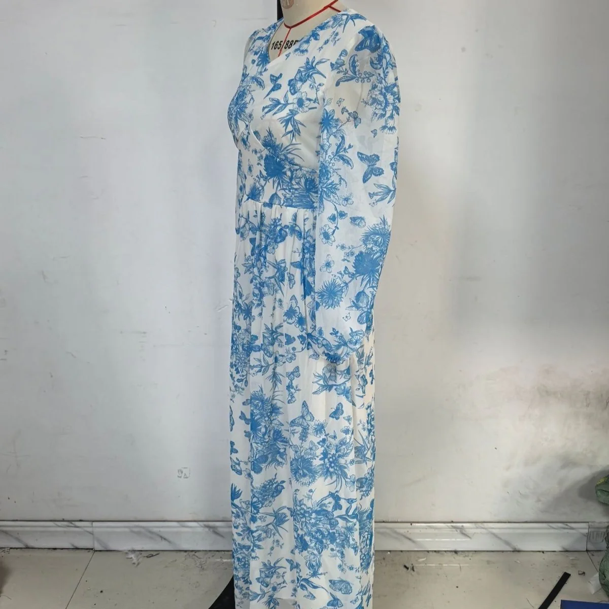 Botanical Print Maxi Dress (MS392) - Image 9