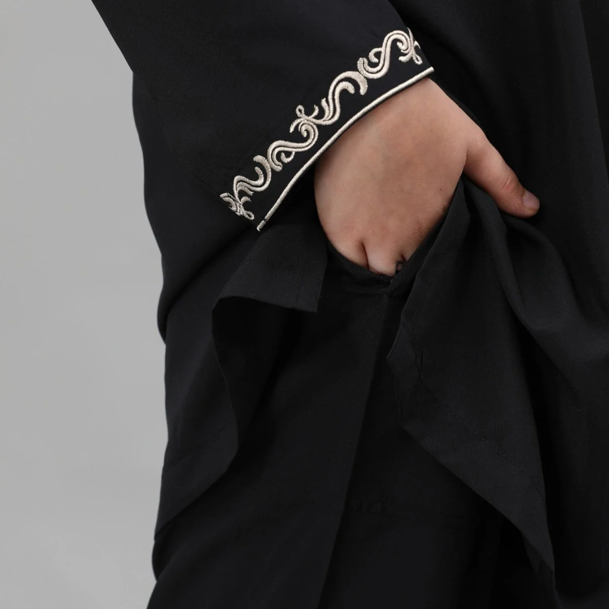 Boys Black Embroidered Tunic & Pants Set (MKB021) - Image 11