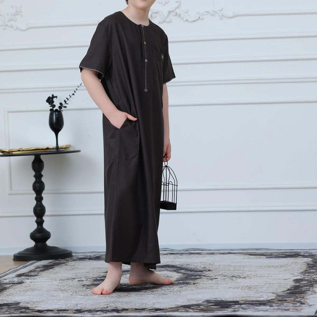 Boys' Embroidered Thobe(MKB032) - Image 4