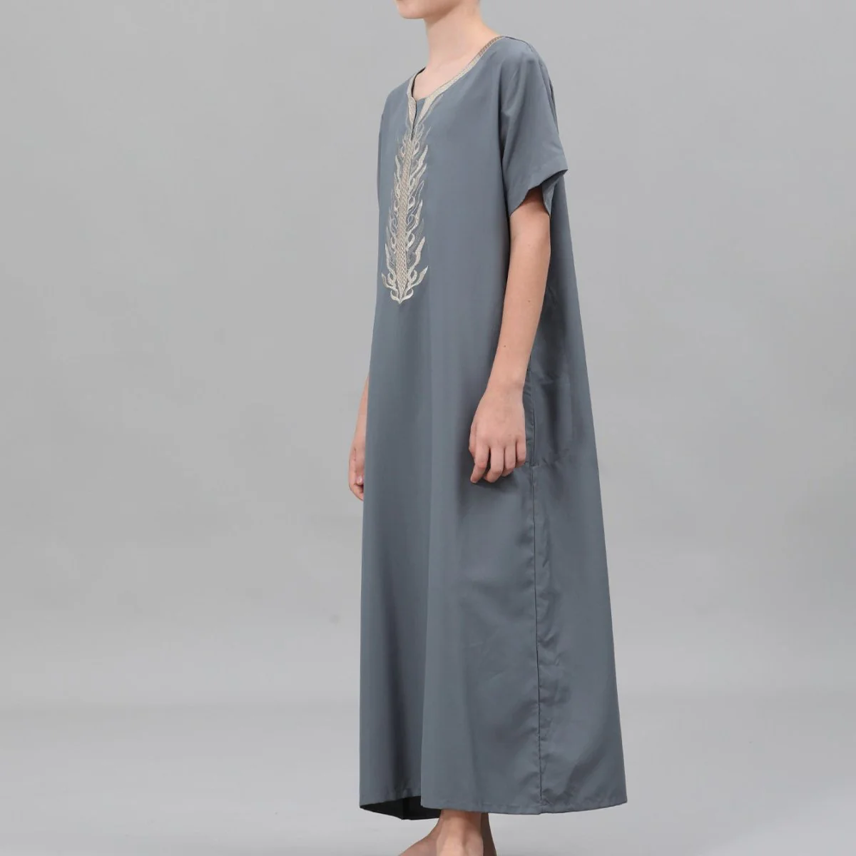 Boys' Embroidered Thobe with Side Pockets(MKB035) - Image 17