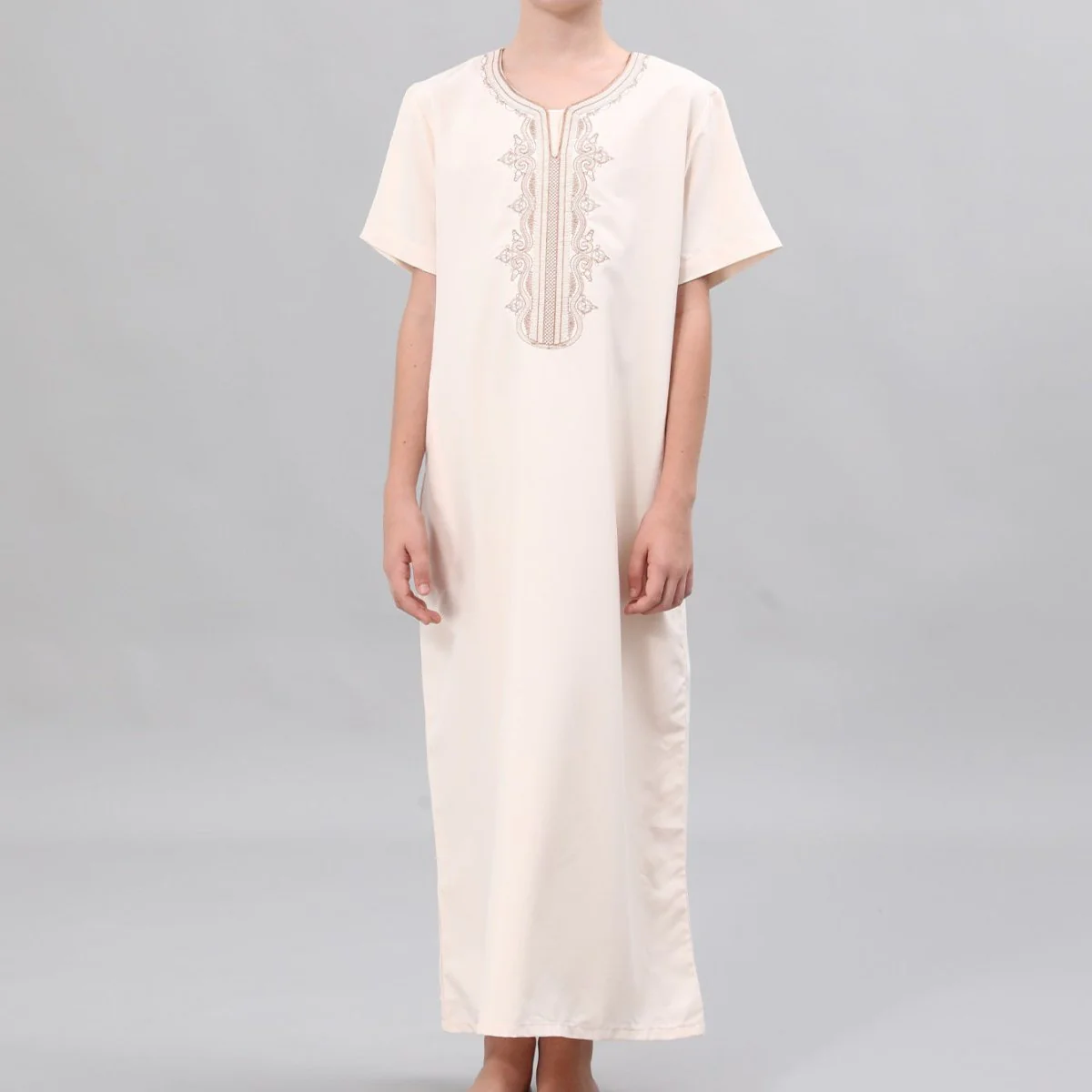 Boys' Embroidered Thobe with Side Pockets(MKB035) - Image 2