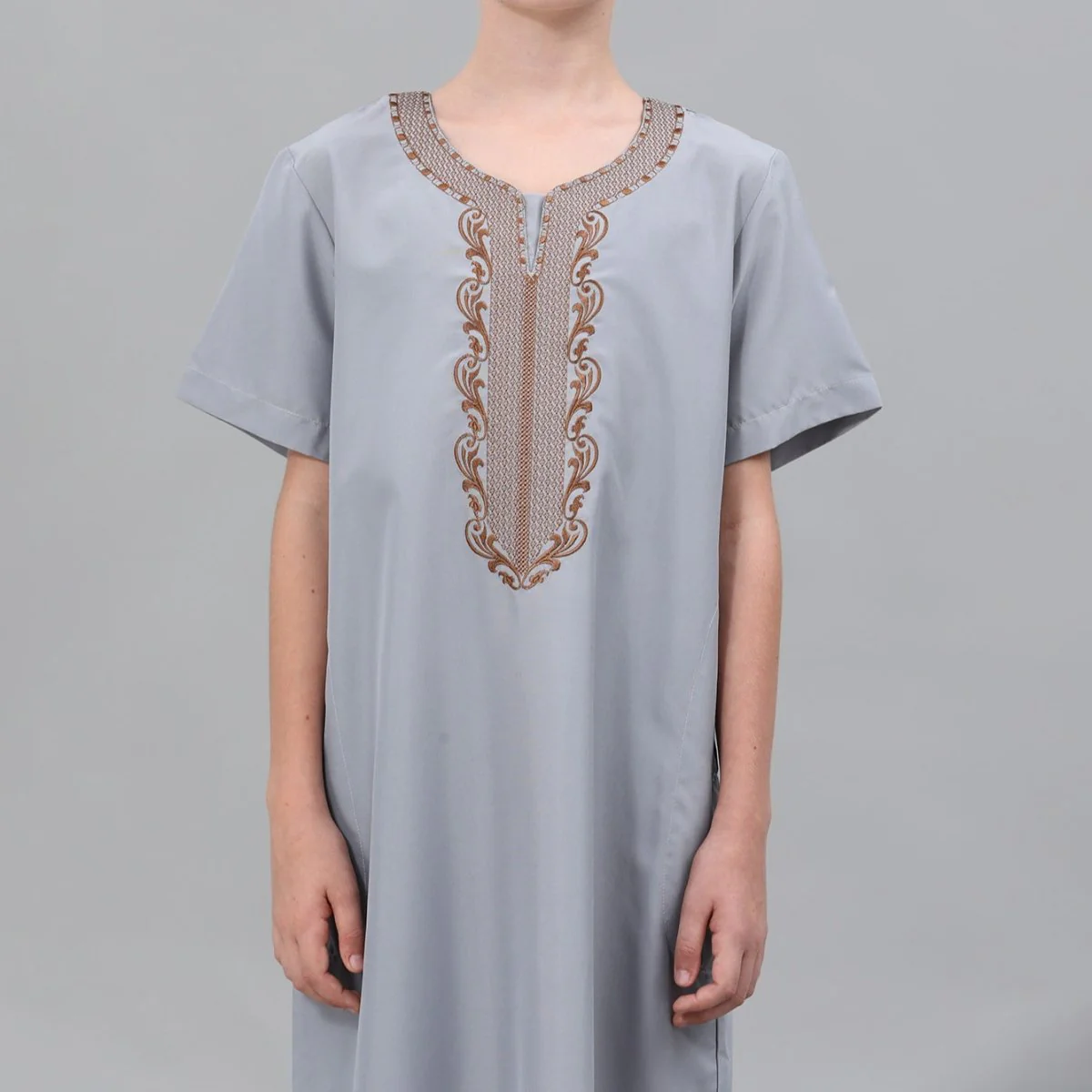 Boys' Embroidered Thobe with Side Pockets(MKB035) - Image 30