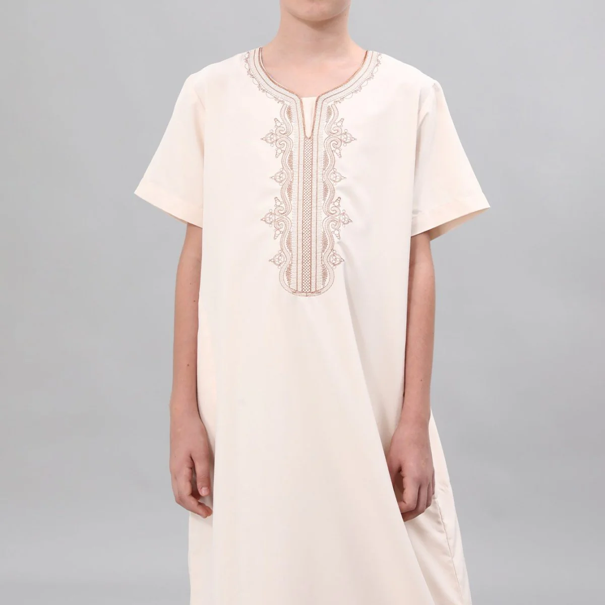 Boys' Embroidered Thobe with Side Pockets(MKB035) - Image 33