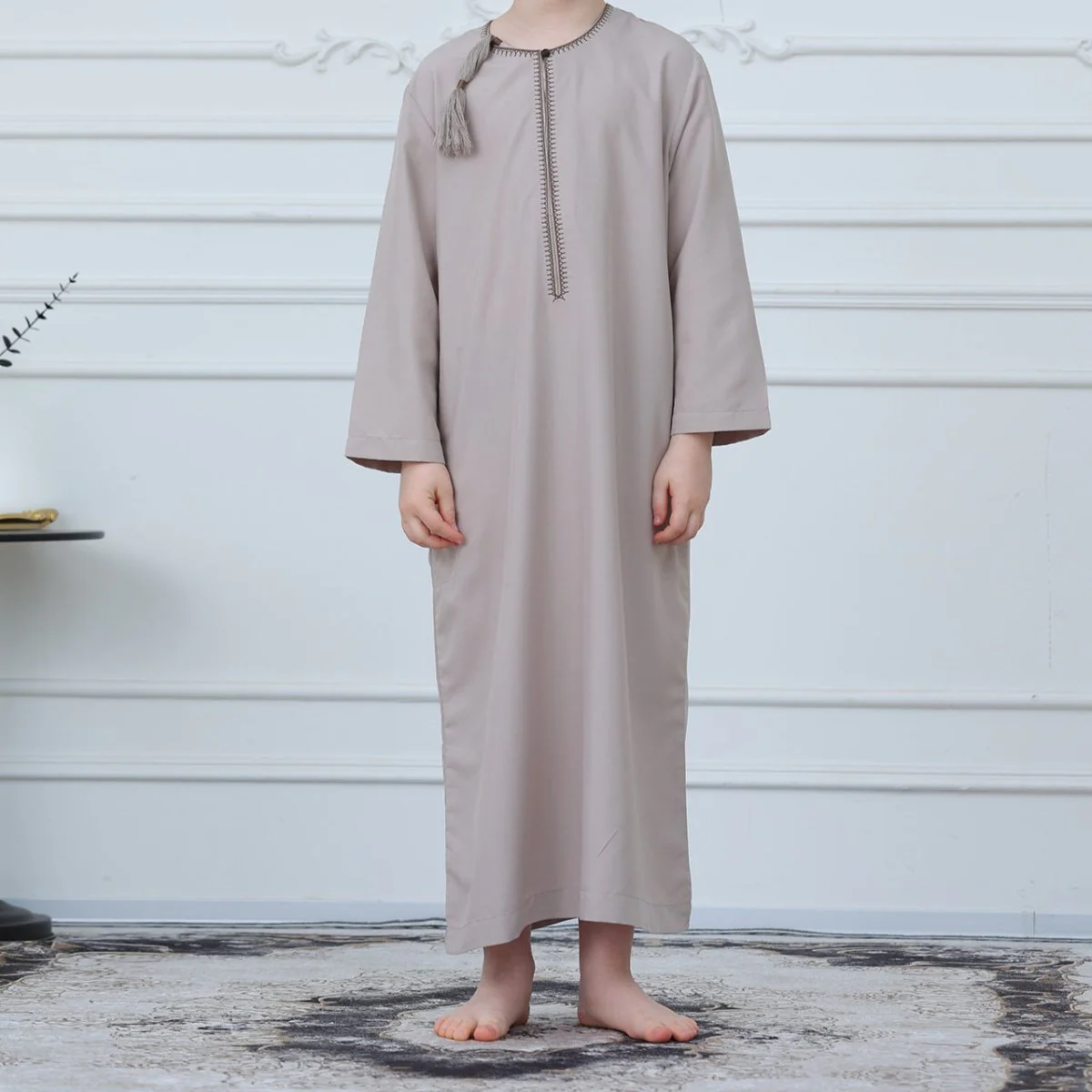 Boys Embroidered Thobe with Tassel Detail(MKB016) - Image 11