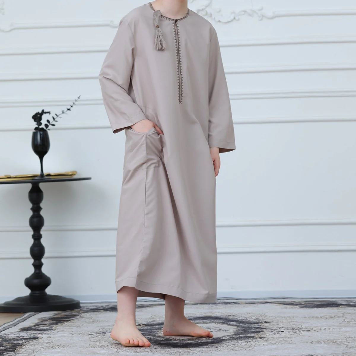 Boys Embroidered Thobe with Tassel Detail(MKB016) - Image 14