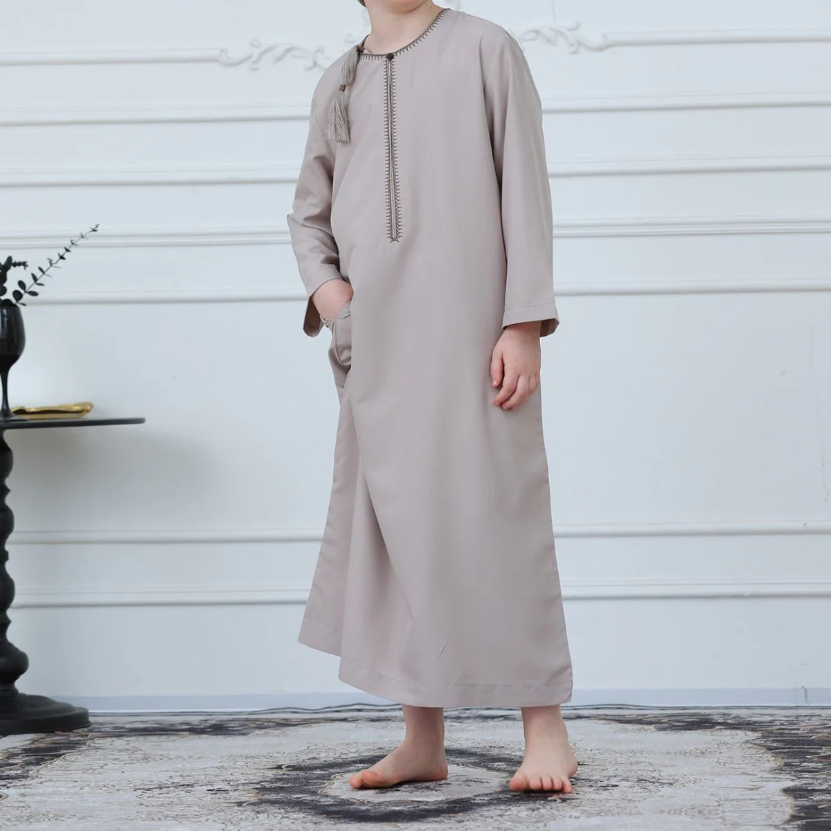 Boys Embroidered Thobe with Tassel Detail(MKB016) - Image 15