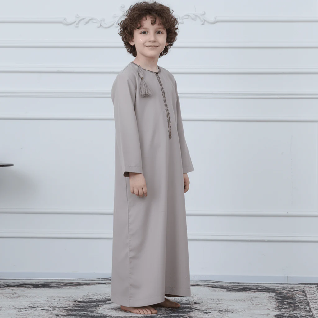 Boys Embroidered Thobe with Tassel Detail(MKB016) - Image 2