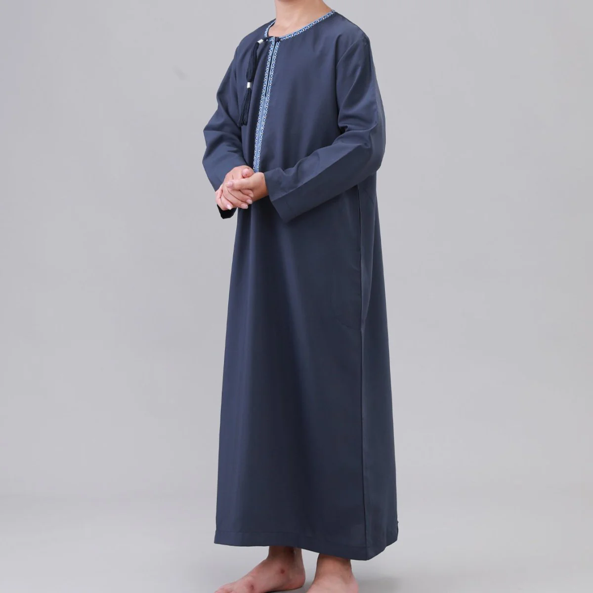 Boys Embroidered Thobe with Tassel Detail(MKB016) - Image 6