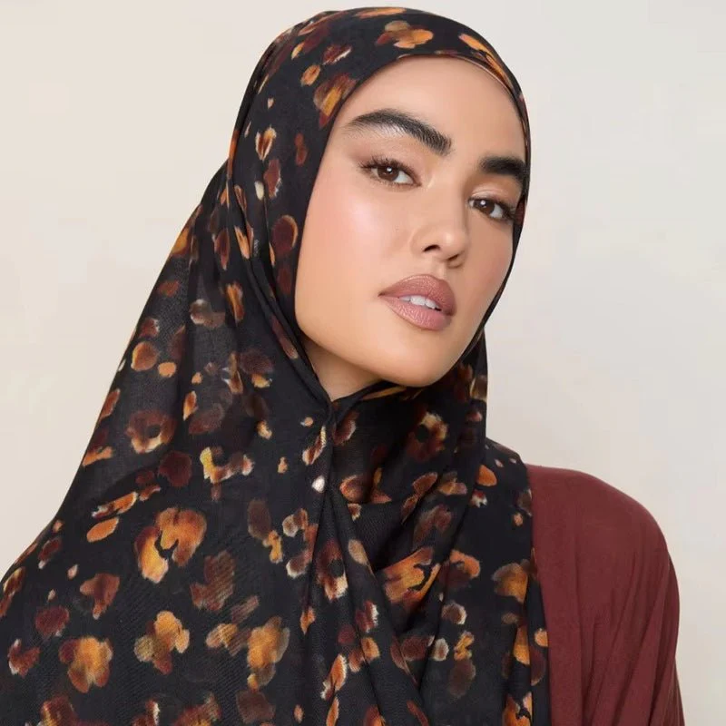 ‌Breathable Versatile Stylish Headscarf Floral-Print Hijab (MH177) - Image 2