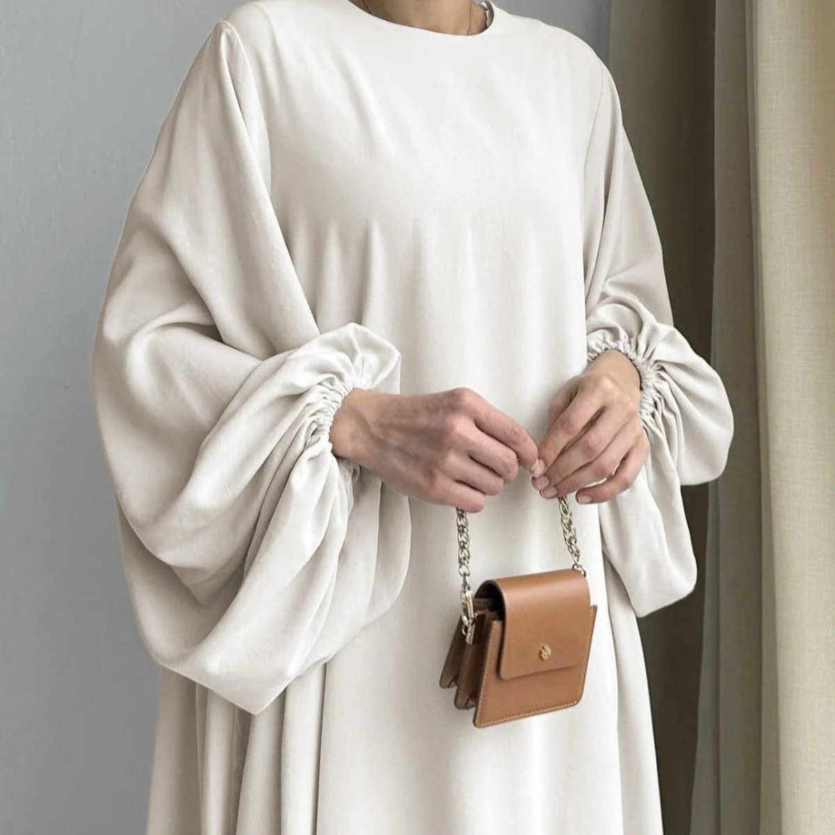 Simple Puff Balloon Sleeve Abaya (MA066) - Image 10