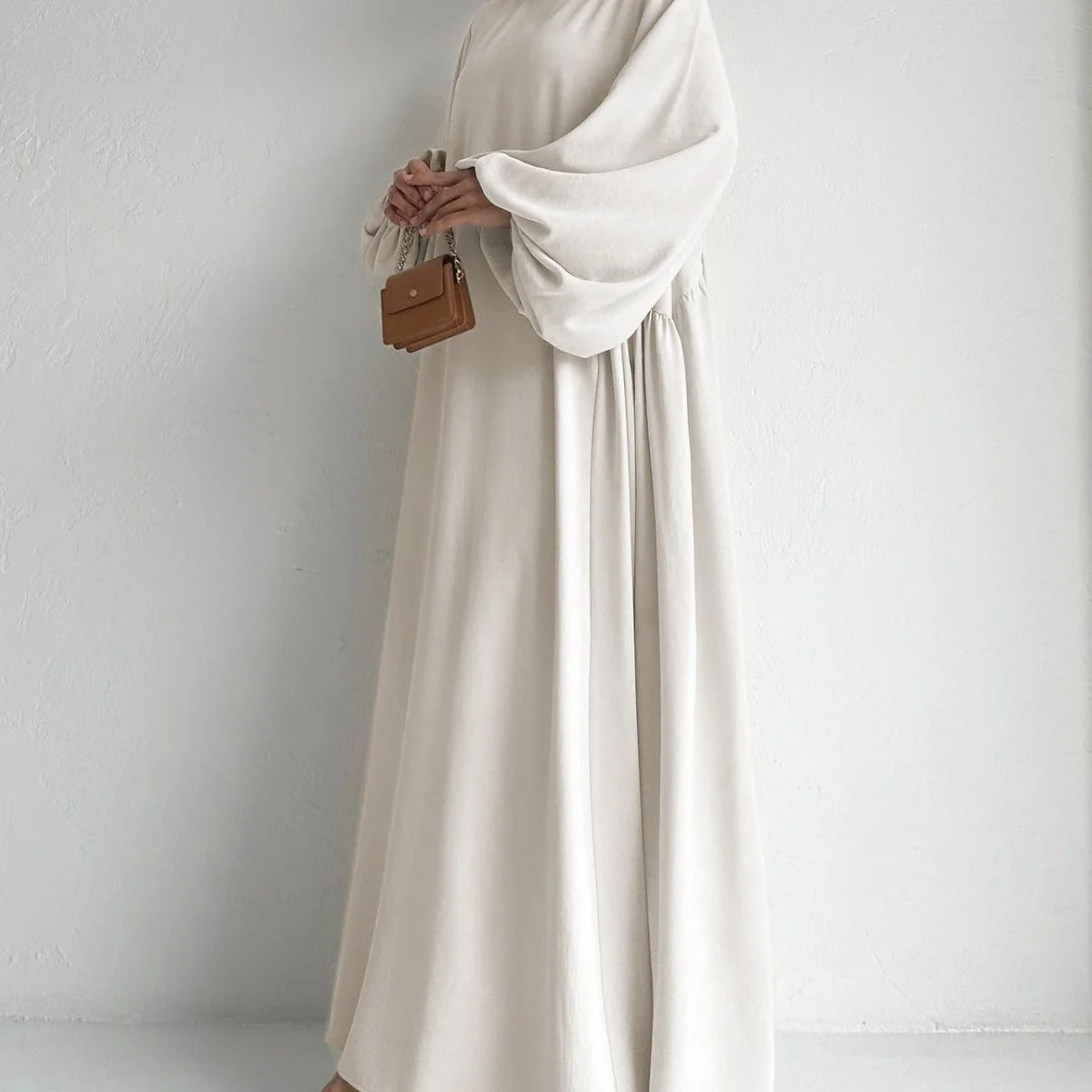 Simple Puff Balloon Sleeve Abaya (MA066) - Image 12