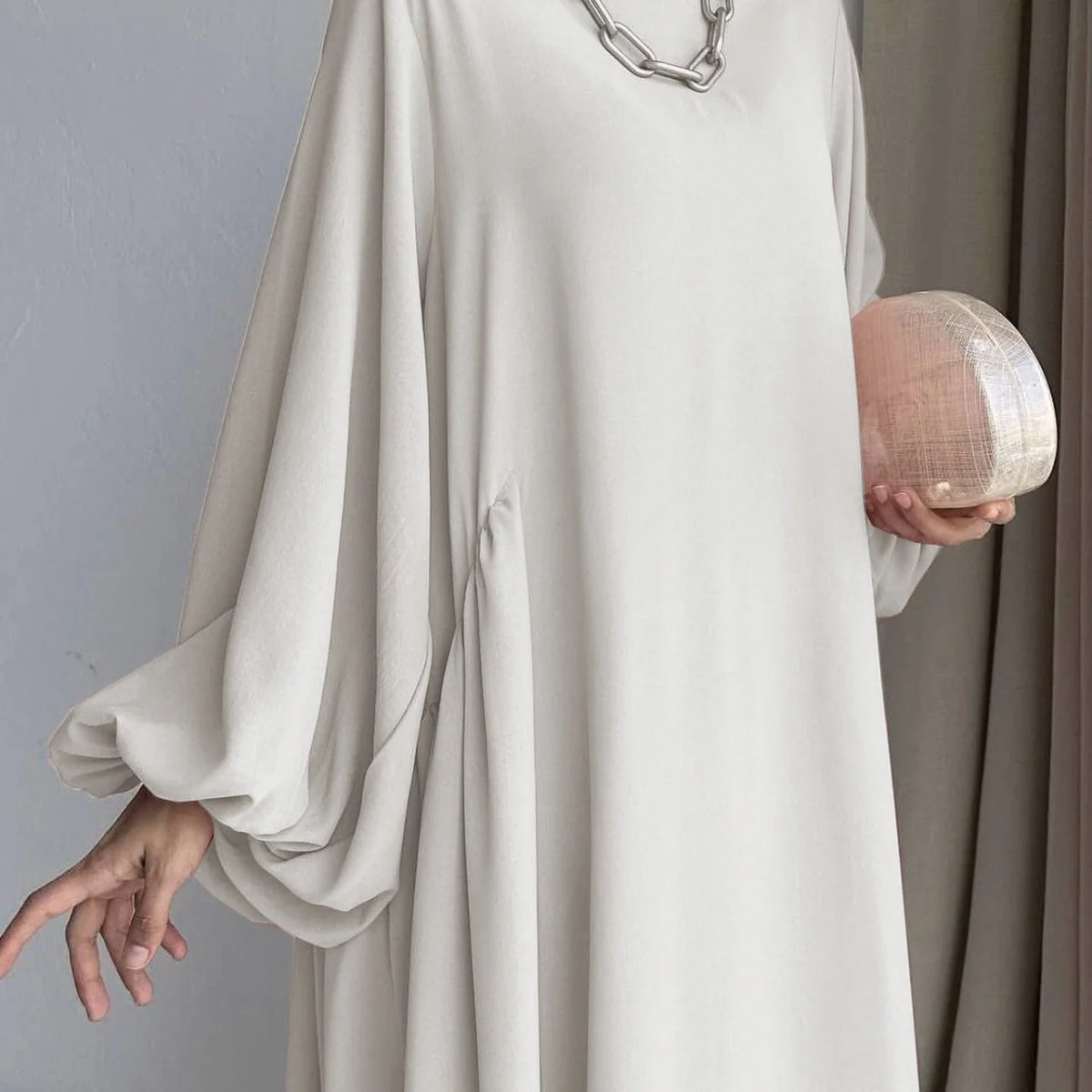 Simple Puff Balloon Sleeve Abaya (MA066) - Image 13
