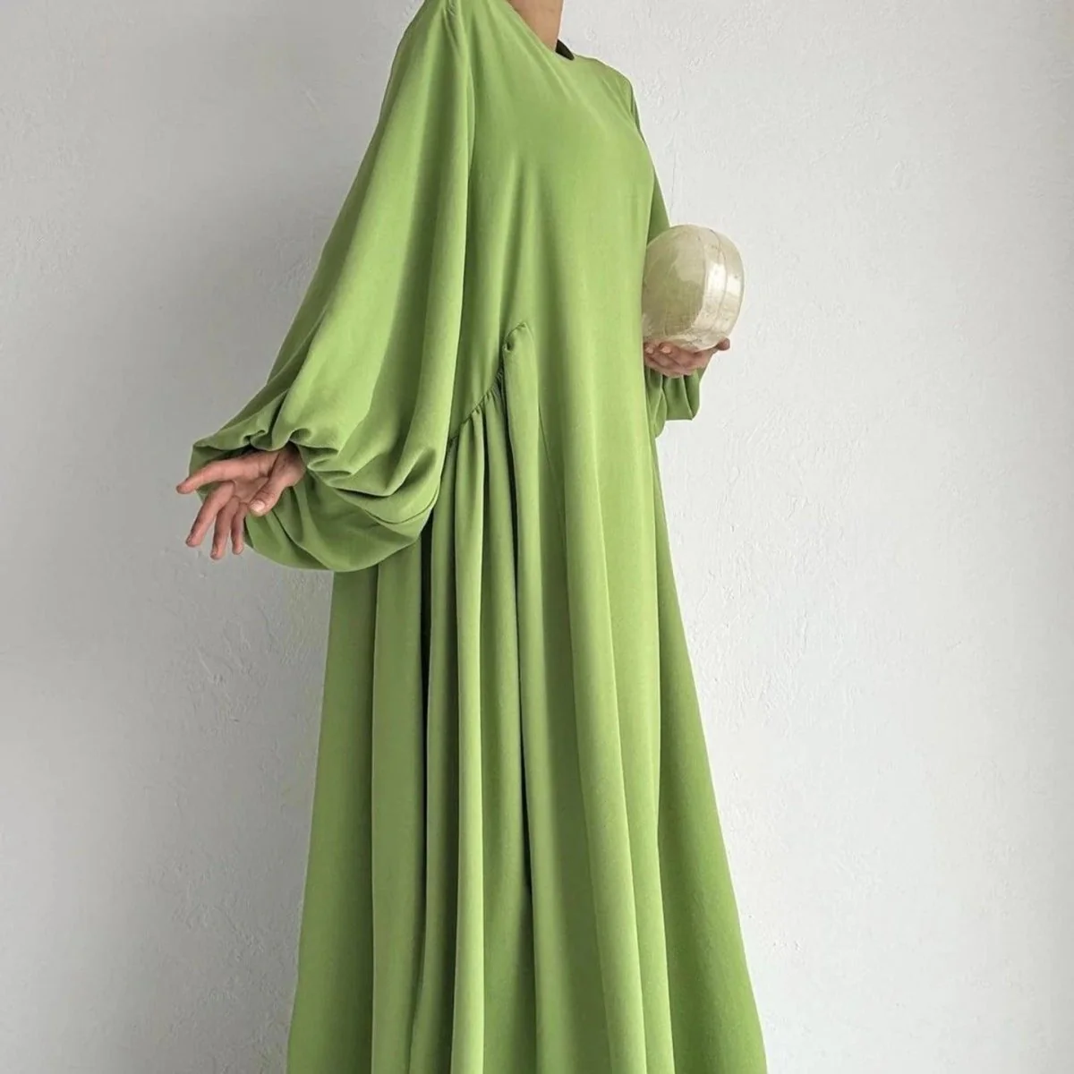Simple Puff Balloon Sleeve Abaya (MA066) - Image 7