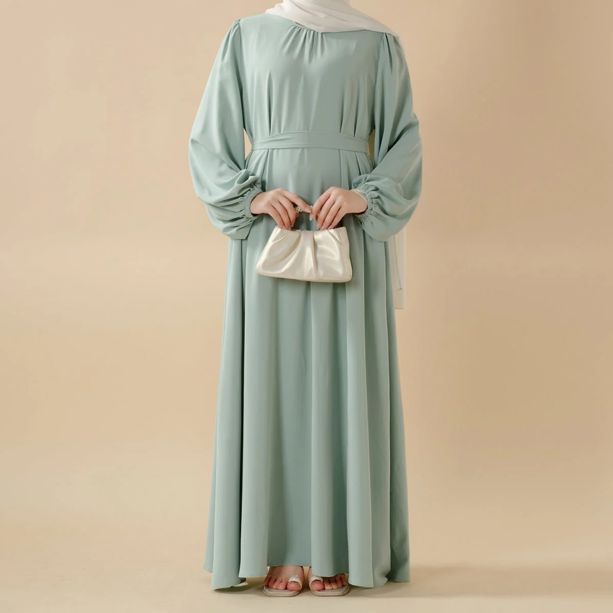 Candy Color Pleated Abaya | Must-have Essential Basic Dress (MA142) - Image 12