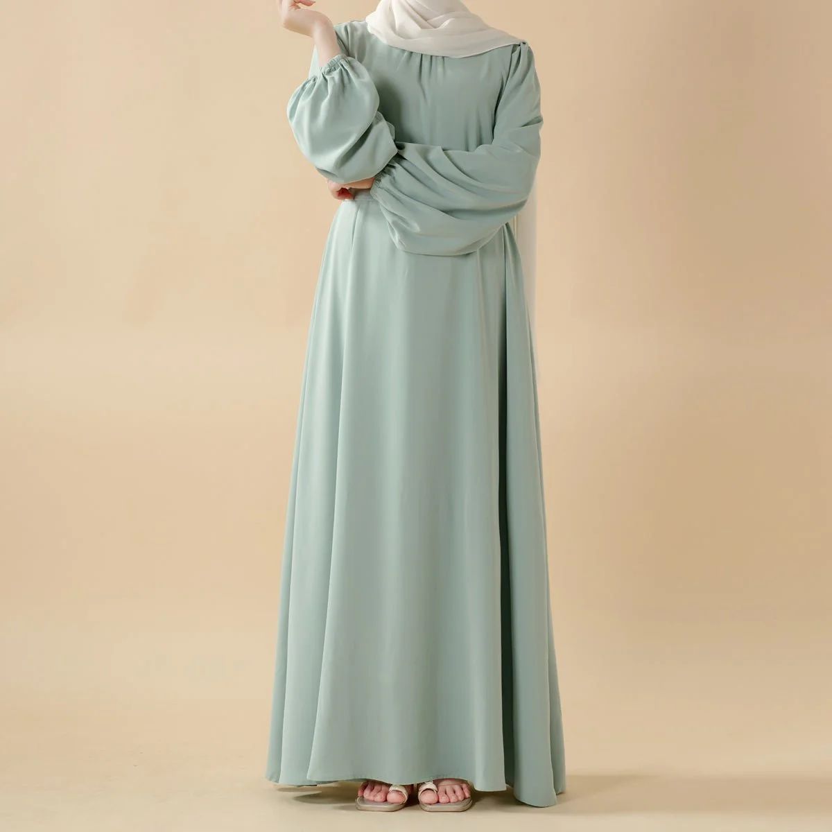Candy Color Pleated Abaya | Must-have Essential Basic Dress (MA142) - Image 13