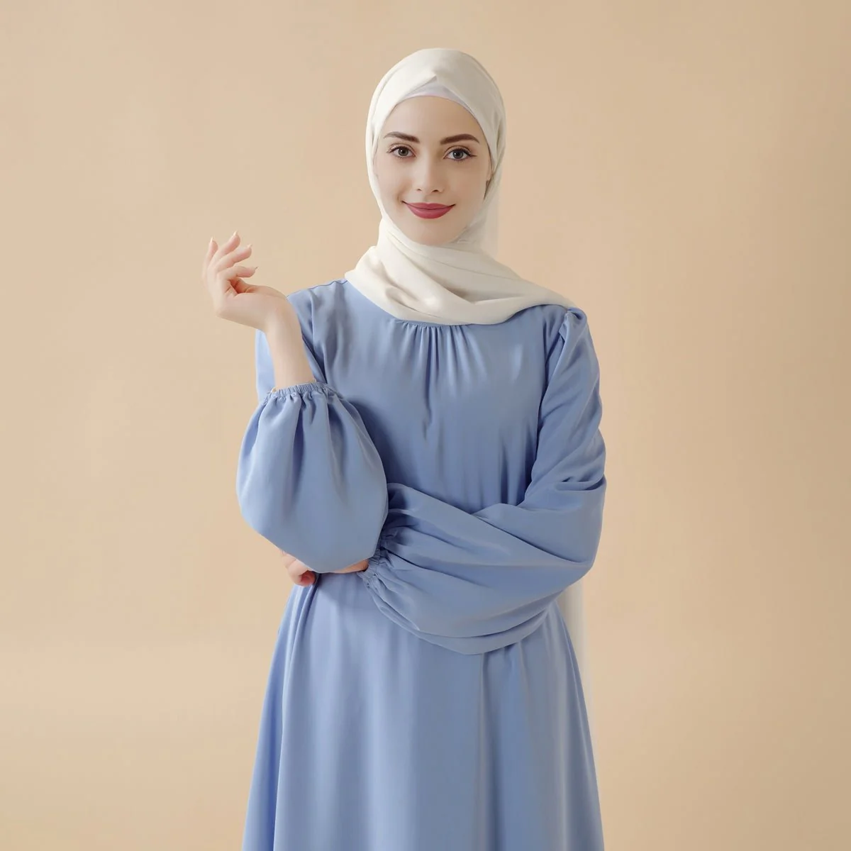 Candy Color Pleated Abaya | Must-have Essential Basic Dress (MA142) - Image 15