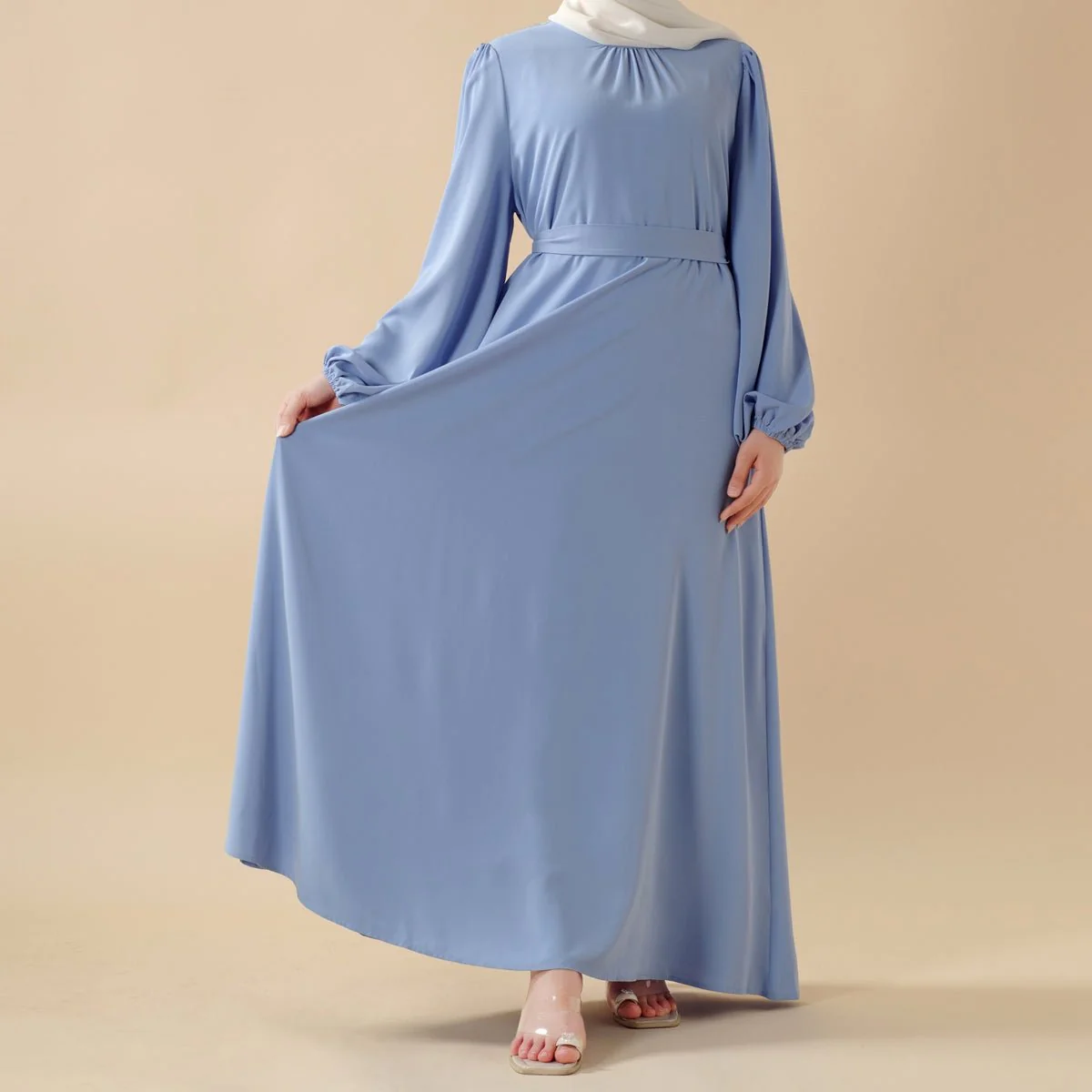 Candy Color Pleated Abaya | Must-have Essential Basic Dress (MA142) - Image 17