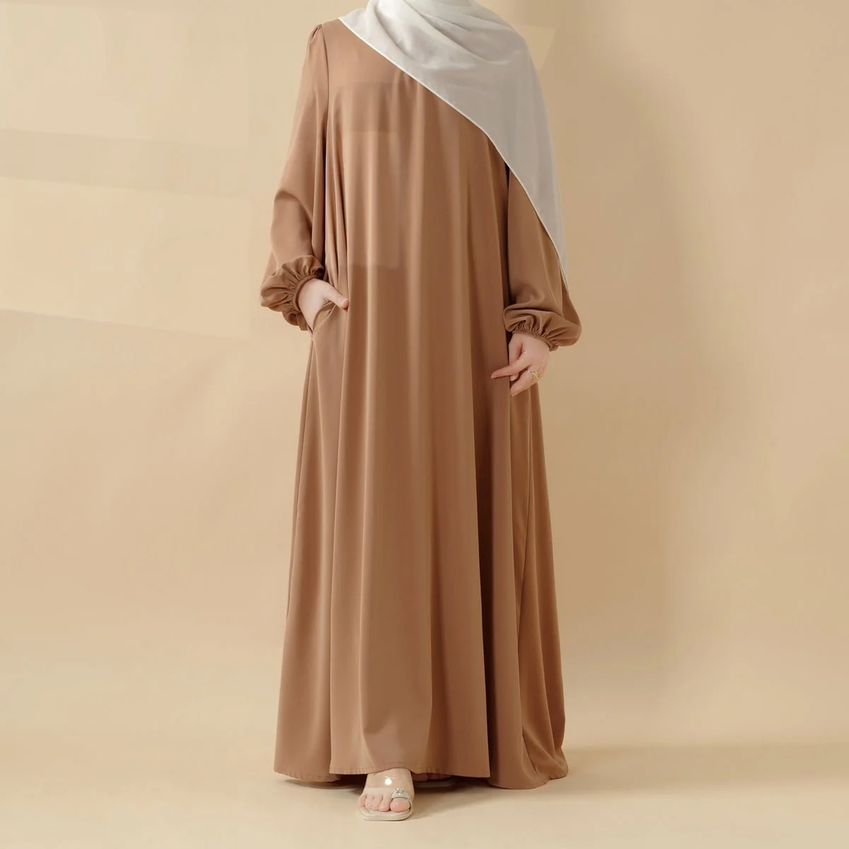 Candy Color Pleated Abaya | Must-have Essential Basic Dress (MA142) - Image 20