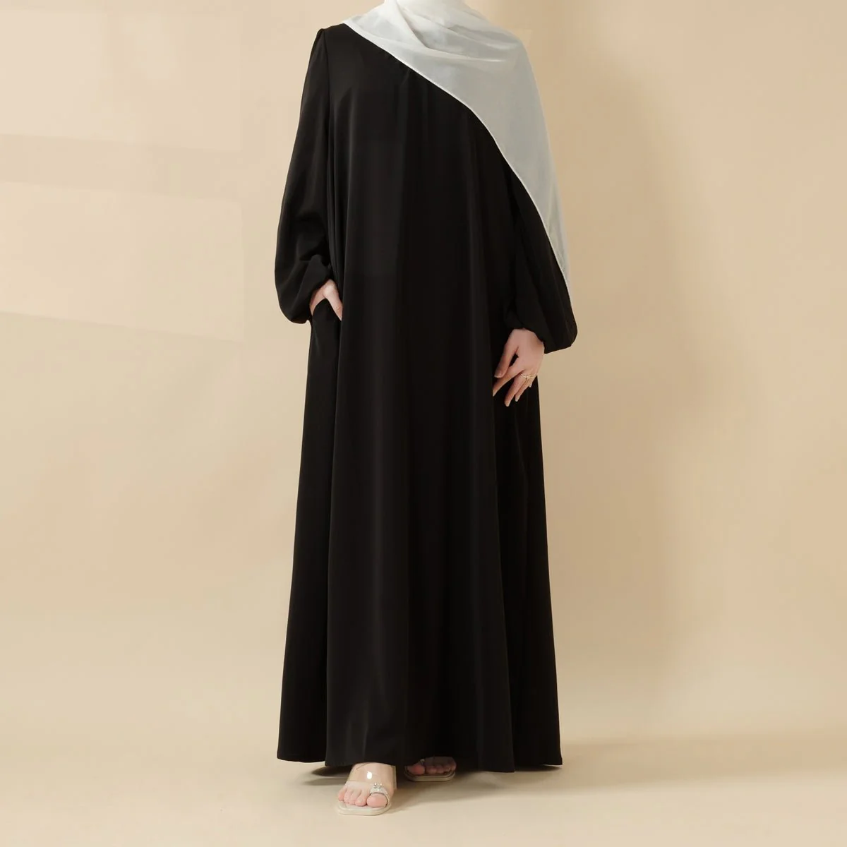 Candy Color Pleated Abaya | Must-have Essential Basic Dress (MA142) - Image 23