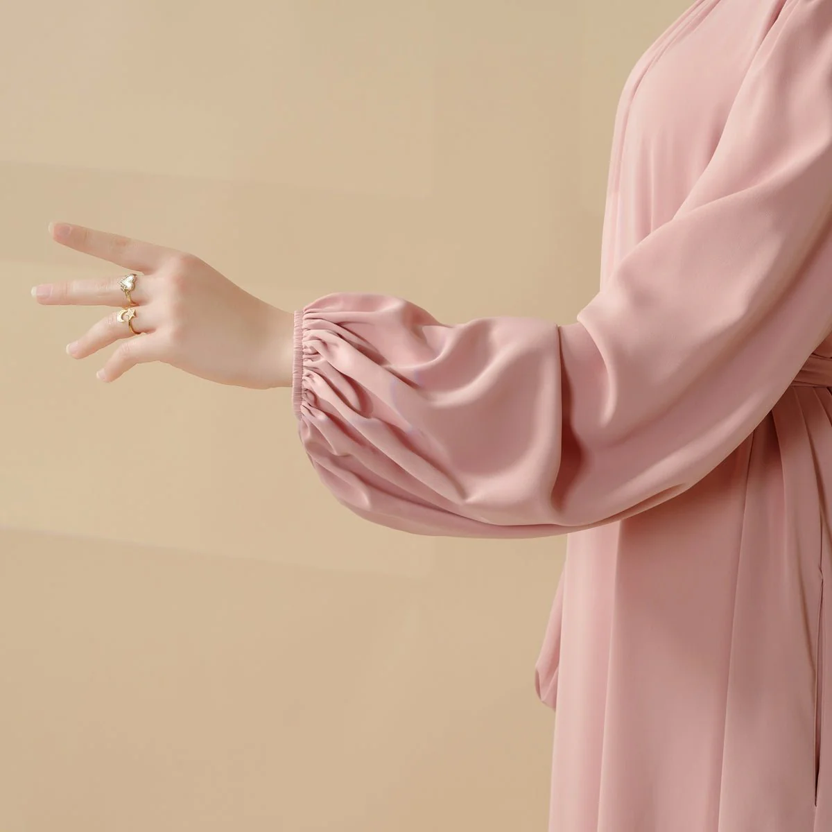 Candy Color Pleated Abaya | Must-have Essential Basic Dress (MA142) - Image 3