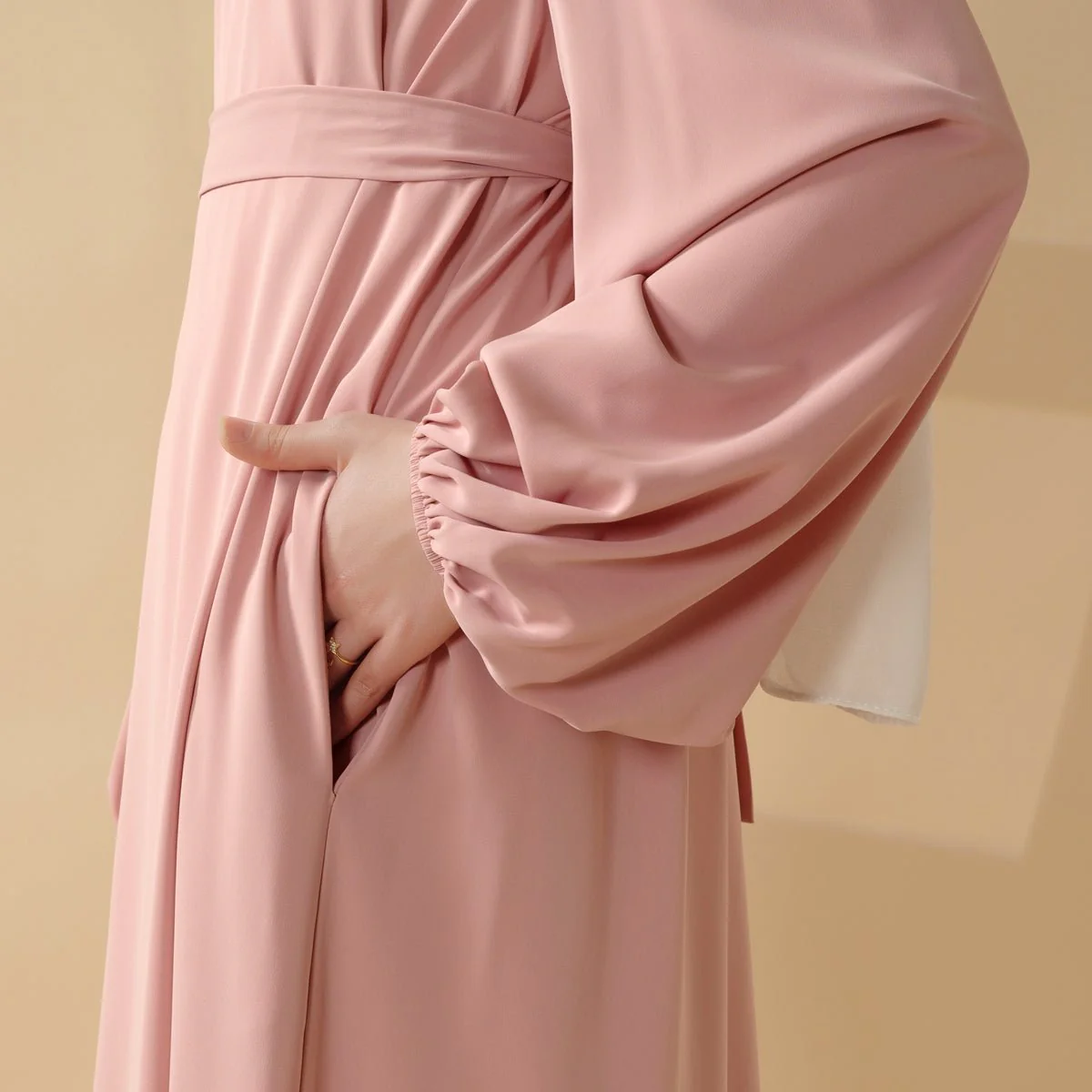Candy Color Pleated Abaya | Must-have Essential Basic Dress (MA142) - Image 4