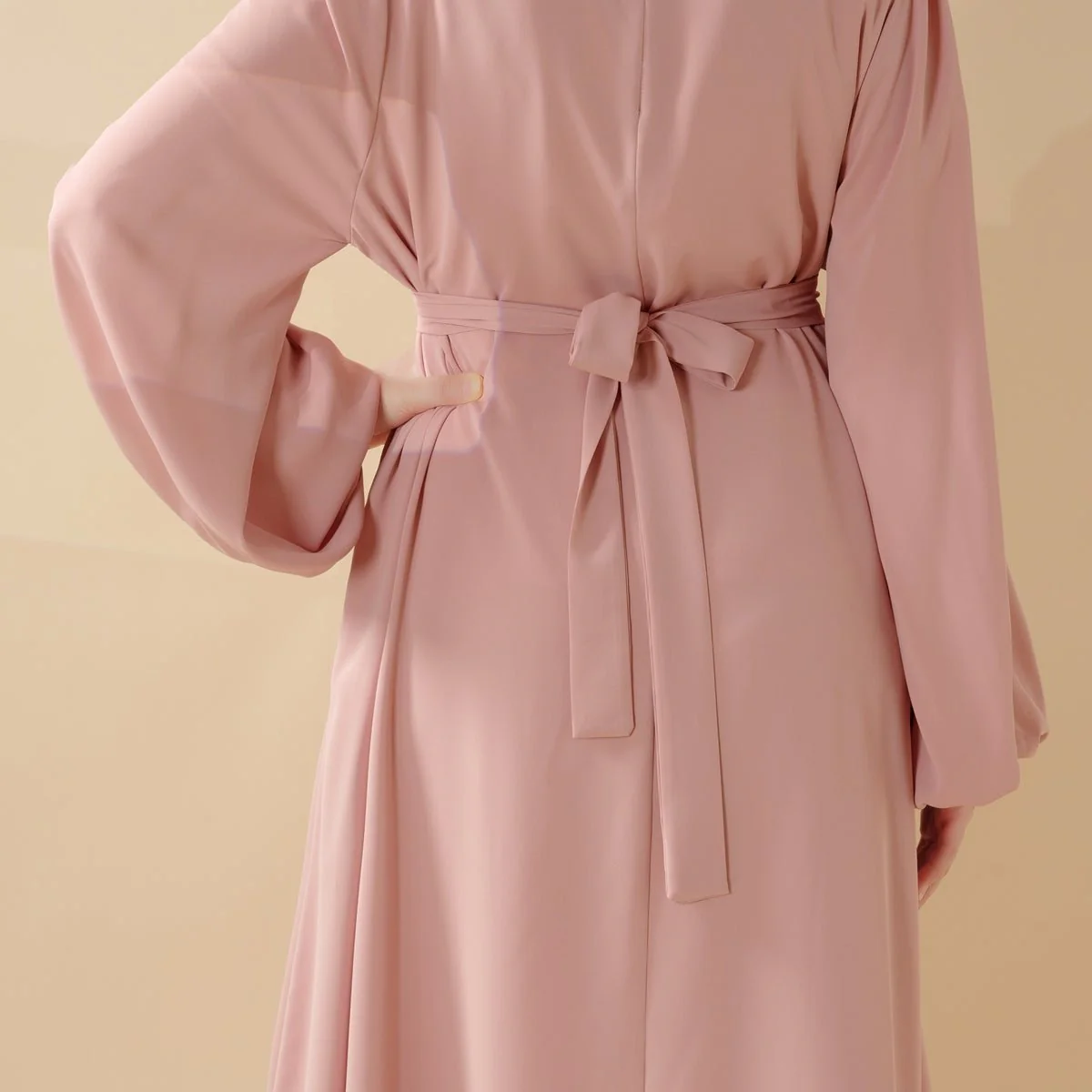 Candy Color Pleated Abaya | Must-have Essential Basic Dress (MA142) - Image 5