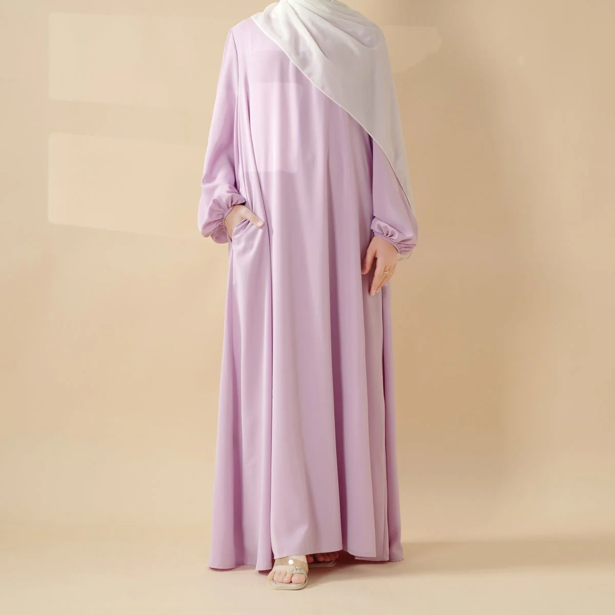 Candy Color Pleated Abaya | Must-have Essential Basic Dress (MA142) - Image 7