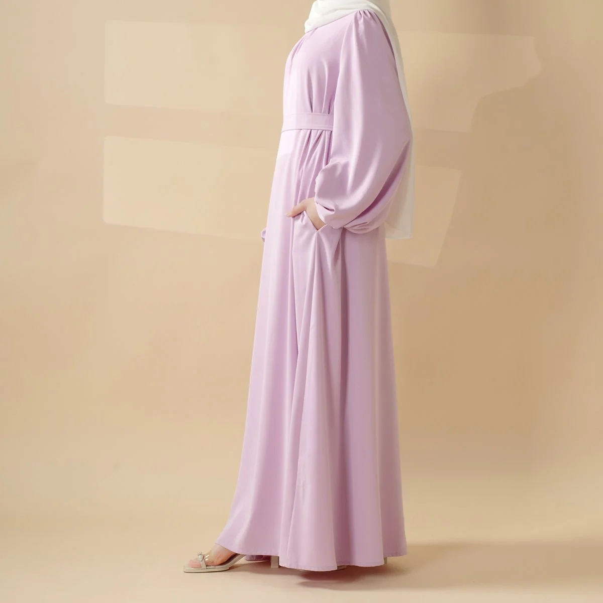 Candy Color Pleated Abaya | Must-have Essential Basic Dress (MA142) - Image 8