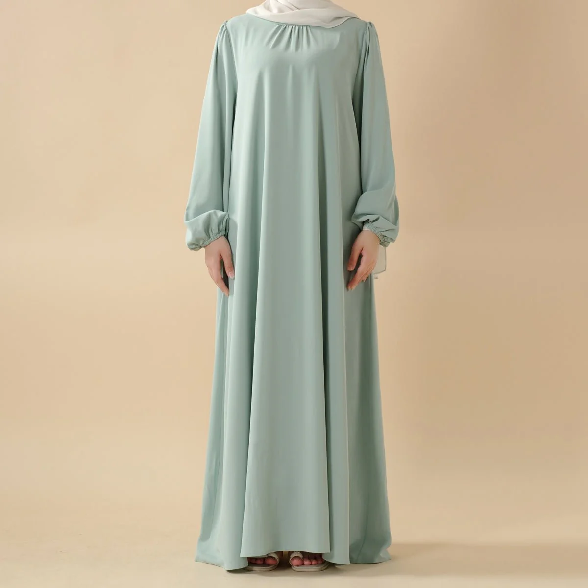 Candy Color Pleated Abaya | Must-have Essential Basic Dress (MA142) - Image 9