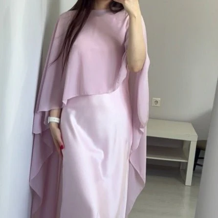 Cape Overlay Abaya Dress(MS320) - Image 11