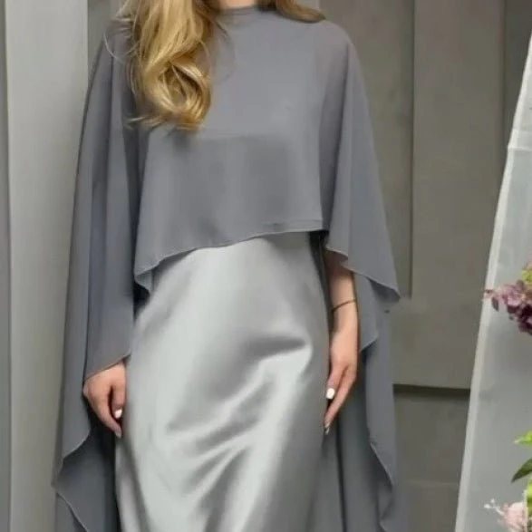 Cape Overlay Abaya Dress(MS320) - Image 12