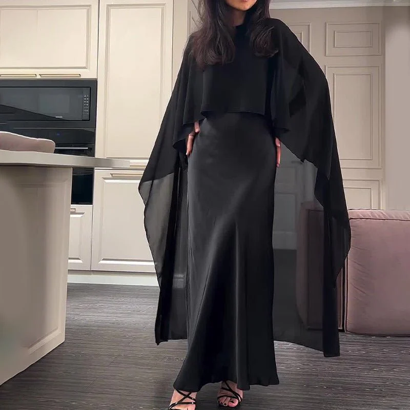 Cape Overlay Abaya Dress(MS320) - Image 2