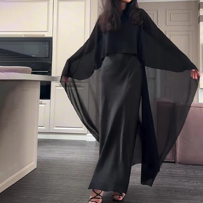 Cape Overlay Abaya Dress(MS320) - Image 3