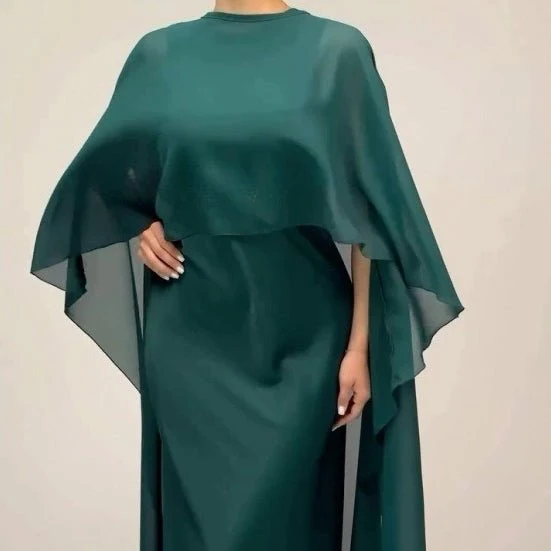 Cape Overlay Abaya Dress(MS320) - Image 9