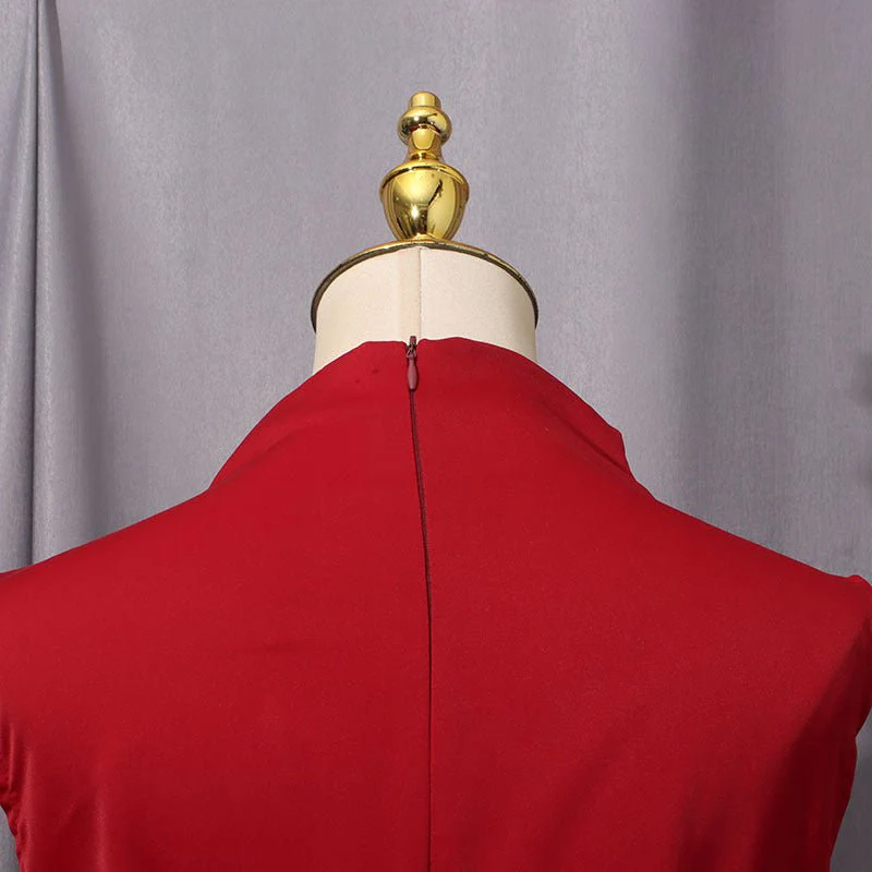 Cape Overlay Dress with Detachable Shawl(MS308) - Image 11