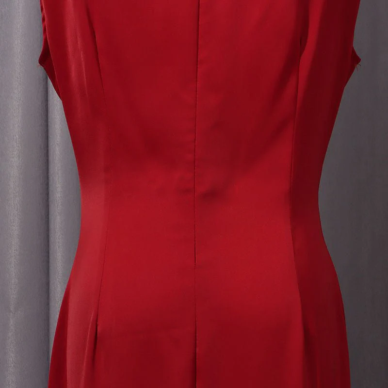 Cape Overlay Dress with Detachable Shawl(MS308) - Image 12