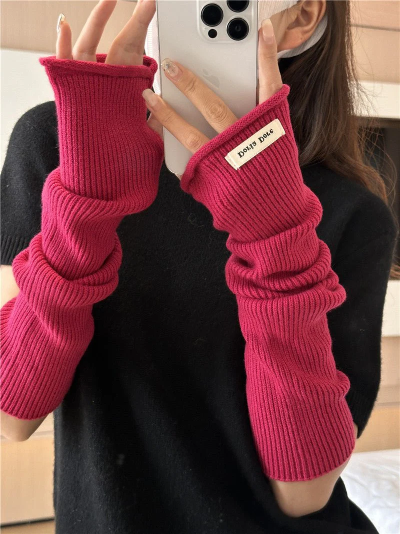 ‌Cascading Knit Sleeve Covers Cozy Elegance for Layered Style (MAC312) - Image 11