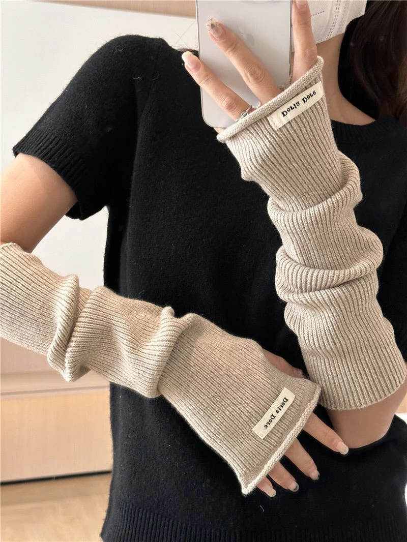 ‌Cascading Knit Sleeve Covers Cozy Elegance for Layered Style (MAC312) - Image 15
