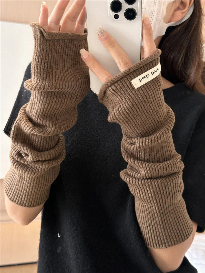 ‌Cascading Knit Sleeve Covers Cozy Elegance for Layered Style (MAC312) - Image 16