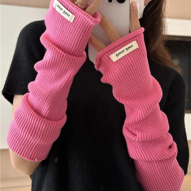 ‌Cascading Knit Sleeve Covers Cozy Elegance for Layered Style (MAC312) - Image 3