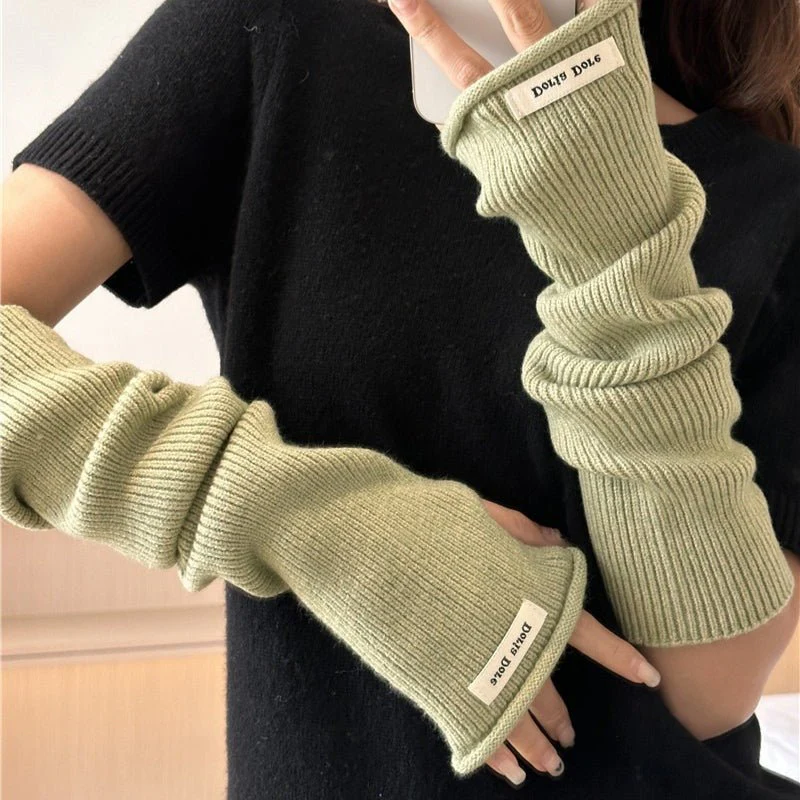 ‌Cascading Knit Sleeve Covers Cozy Elegance for Layered Style (MAC312) - Image 5
