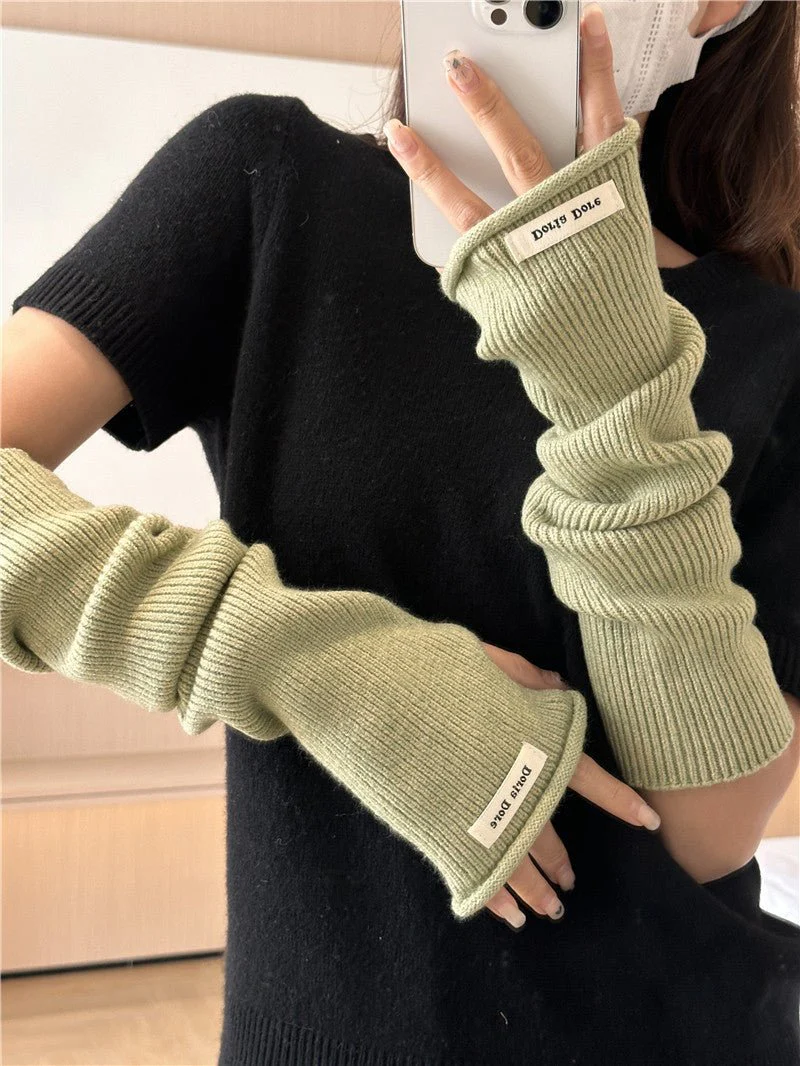 ‌Cascading Knit Sleeve Covers Cozy Elegance for Layered Style (MAC312) - Image 7