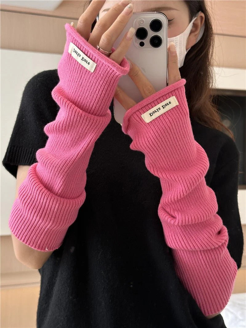 ‌Cascading Knit Sleeve Covers Cozy Elegance for Layered Style (MAC312) - Image 8